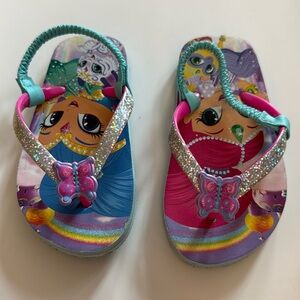 Nickelodeon Shimmer & Shine Toddler Girls' Sandals-Size 7/8- Excellent Condition